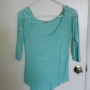 Charlotte Russe Teal Quarter Sleeve Shirt